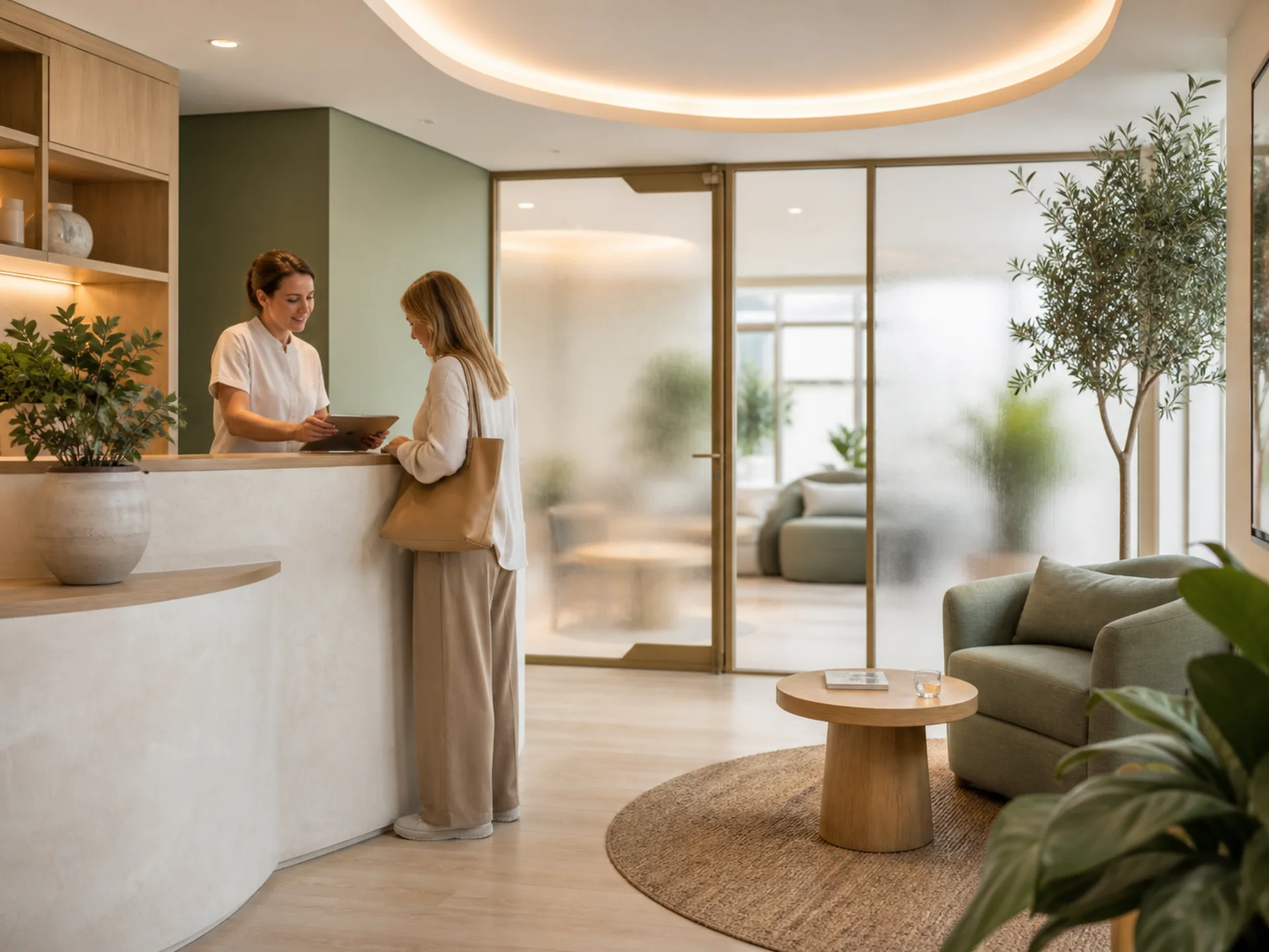 The calm and welcoming reception at Lumen Health