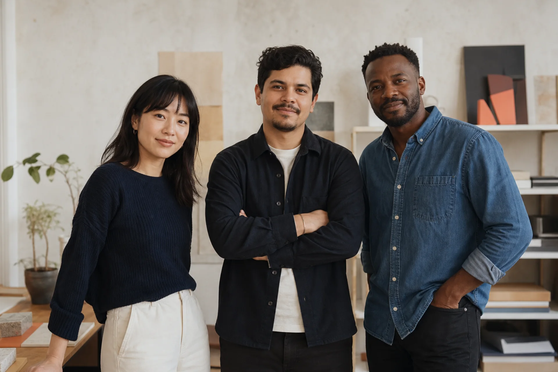Maya, Leo and Sam in the Northstar studio
